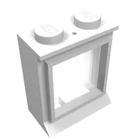 Window 1 x 2 x 2 Classic, Extended Lip, Solid Studs [with Glass]