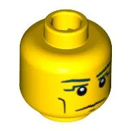 Minifig Head Pharaoh, Vertical Cheek Lines, Slight Frown, Chin Dimple and White Pupils Print