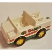Duplo Car with 2 x 2 Studs and Green Base and Octan Logo Print