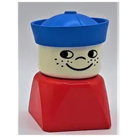 Duplo 2 x 2 x 2 Figure Brick Early, Sailor Hat Blue, Freckles Print