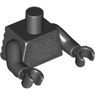 Torso Short with Back Ridges, with Bare Chest Print, Black Arms and Hands