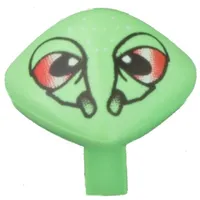 Minifig Head Special with Clip and Red Eyes Print (Martian)