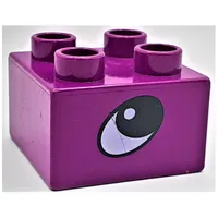 Duplo Brick 2 x 2 with Eye, Rhino's Print on Two Sides