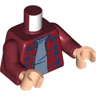 Torso, Dark Blue/Red Plaid Jacket, Sand Blue Shirt print, Dark Red Arms, Light Nougat Hands