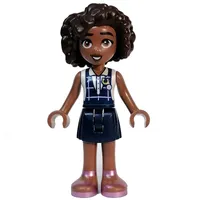 Aliya - White Top, Dark Blue Skirt