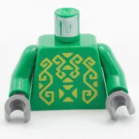 Torso with Rascus Print, Green Arms, Dark Bluish Gray Hands