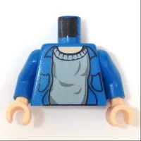 Torso Shirt, Open over Sweater Print, Blue Arms, Light Nougat Hands