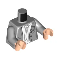 Torso, Jacket with Cat Stitch, White Vest, Scarf print, Light Bluish Gray Arms, Light Nougat Hands