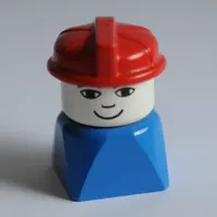Duplo 2 x 2 x 2 Figure Brick Early, Helmet Red, Smile Print