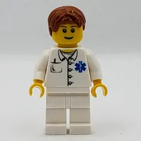 Doctor, White Shirt with Star of Life Logo, Dark Orange Hair, Reddish Brown Eyebrows