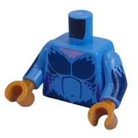 Torso, Dark Blue Feathered Chest, Arms print, Medium Blue Arms, Pearl Gold Hands