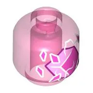 Minifig Head (No Face), Trespasser Elite, Dark Pink Shards, Cube