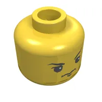 Minifig Head Harry Potter / Gregory Goyle, Dual Sided, Glasses and Lightning Bolt Scar / Stern Expression Print [Blocked Open Stud]