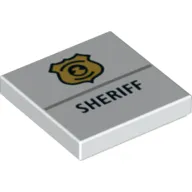 Tile 2 x 2 with Sheriff and Badge print
