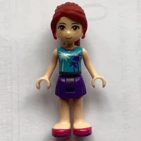 Mia - Medium Azure Top, Dark Purple Skirt