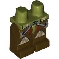 Hips and Dark Brown Legs with Camouflage Knee Pads and Two Holsters Print