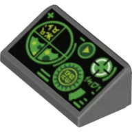 Brick Sloped 30° 1 x 2 x 2/3 with Green Screens and Controls Print