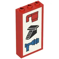 Brick 1 x 3 x 5 without Side Supports with Cup, Phone, and Water Tap Print