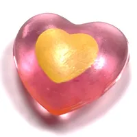 Clikits Icon, Heart 2 x 2 Small with Pin [Polished] with Bright Light Yellow Heart Print