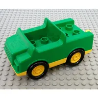 Duplo Car with 2 x 2 Studs and Yellow Base and Hubs