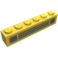 Brick 1 x 6 with Black Car Grill Print
