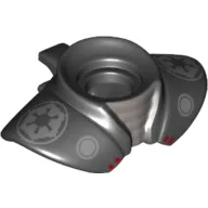 Minifig Neckwear Armor Shoulder Pads Rounded with Neck Protection and Clip on Back with Silver SW Imperial Logo print
