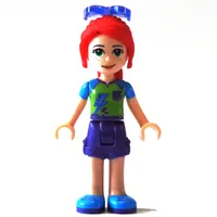 Mia - Lime/Azure Top, Dark Purple Skirt