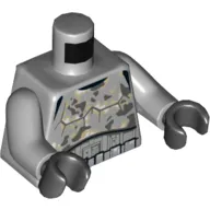 Torso Armor with Camouflage Pattern, Utility Belt Print (Stormtrooper), Light Bluish Gray Arms, Black Hands