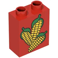 Duplo Brick 1 x 2 x 2 with Corn Print