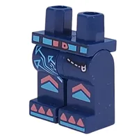 Hips and Dark Blue Legs with Medium Azure/Coral Belt, Knee Pads, Claws, Silver Zipper Pocket print