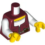 Torso, Vest, White Top, Dark Tan Belt, Dark Brown Pouch print, White Arms, Yellow Hands