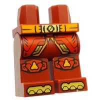 Hips and Dark Red Legs with Orange Belt, Gold Belt Buckle, Red Robe Ends, Knee Caps, Gold Toes print