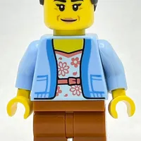 Club Owner - Bright Light Blue Torso, Dark Orange Legs, Dark Brown Hair