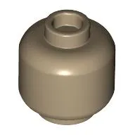 Minifig Head Earth Monster, Rock Texture, Light Bluish Grey Shapes, Orange Eyer, Orange/Bright Light Yellow Rock Mouth