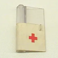 Door 1 x 3 x 4 Left with Window and Red Cross Print, Lower [338 / 373-2]