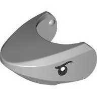 Animal Body Part, Shark Head with Rounded Nose with Black Eyes Print