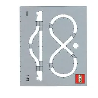 Activity Card, Train Track Layout Template 1:13 Scale for 4.5V & 12V, 159mm x 134mm, with Lego logo