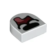 Tile 1 x 1 Half Circle with Dog Mouth Open Tongue print