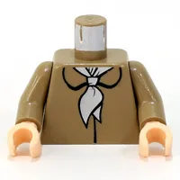 Torso Coat with White Scarf Print, Dark Tan Arms, Light Nougat Hands