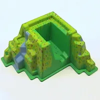 Baseplate Raised 22 x 22 x 10 Mountain with Flowers and Stream Print