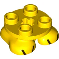 Feet, 2 x 2 x 2/3 with 4 Studs on Top and Black Toes Print