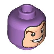 Minifig Head Buzz Lightyear, Baclava , Light Nougat Face, Dark Brown Eyebrows, Chin Dimple, Big Grin