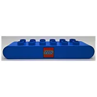 Duplo Brick 2 x 8 Rounded Ends with Lego Logo Print