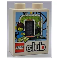 Duplo Brick 1 x 2 x 2 with 'LEGO Club 2010' and Max with Gateway Print (LEGO Universe Promotion)