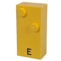 Braille Brick 2 x 4 with 2 Studs ⠑ and 'E' Print