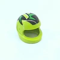 Helmet, Standard with Lime 'M', Black, Red, and Green Print