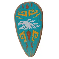 Shield Ovoid with Tribal Mask print