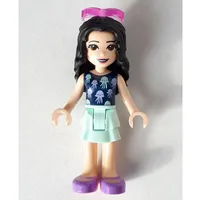 Emma - Dark Blue Top, Light Aqua Skirt, Sunglasses