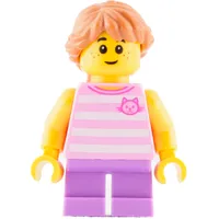 Kid, Bright Pink Torso, Medium Lavender Legs, Medium Nougat Hair