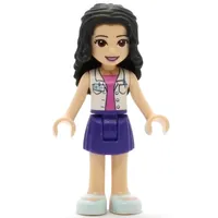 Emma - White Jacket, Dark Purple Skirt